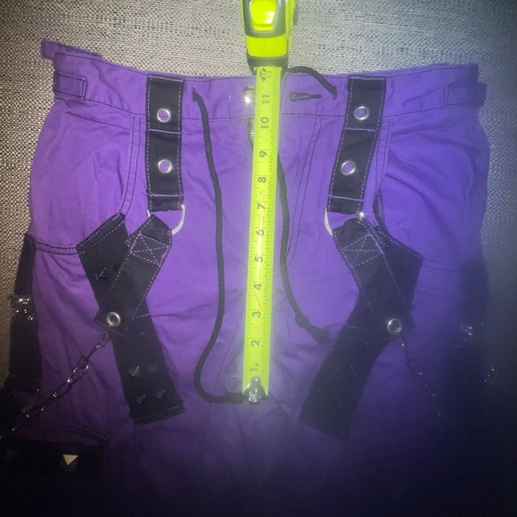 TRIPP NYC✖️Darkstreet Cuff Pants Purple/Black/Silver Metal Chained Cargo SMALL - Picture 15 of 15